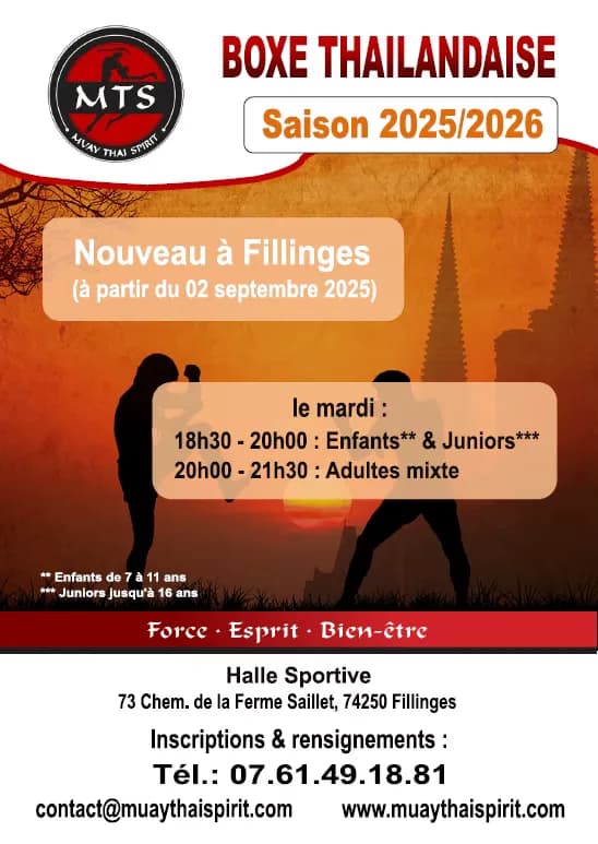 Flyer Muay Thaï Spirit 2025-2026